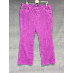 Talbots Petites Purple Straight Leg Cords Corduroys Hipster Stretch Size 20W